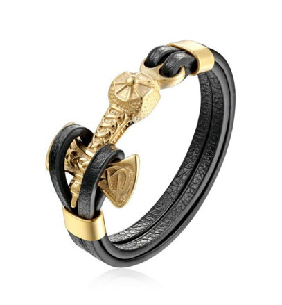 Kožený náramok Viking S618 Gold
