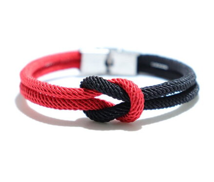 Náramok s uzlom AM1382 Red-Black