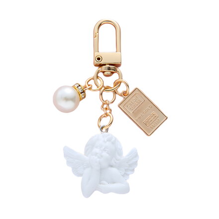 Prívesok na kľúče a kabelku Anjelik s perlou