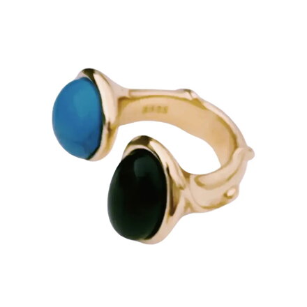 Prsteň Two Stones AM3080 Black-Blue