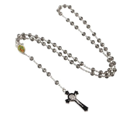Miranda Sklenený ruženec ROS004 Black Cross