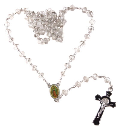 Miranda Sklenený ruženec ROS004 Black Cross