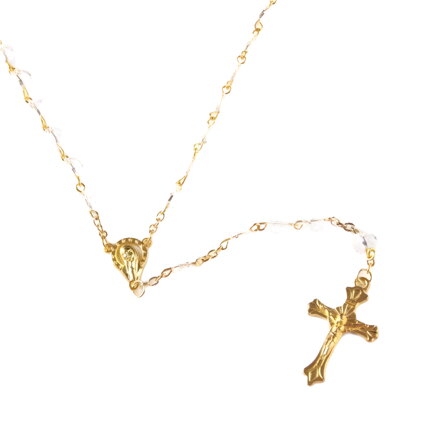 Sklenený ruženec Miranda Gold 030