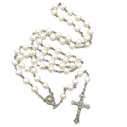 Ruženec Miranda White Pearls R81233