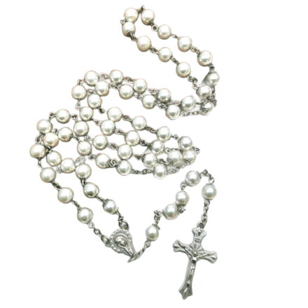 Ruženec Miranda White Pearls R81233
