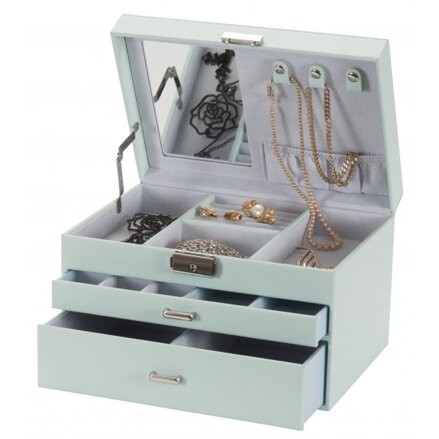 Kožená šperkovnica Mele&Co. Countess Pastel Green