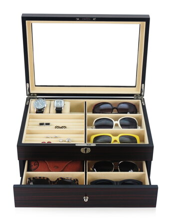 Kazeta na okuliare a šperky Miranda 6028 Eben