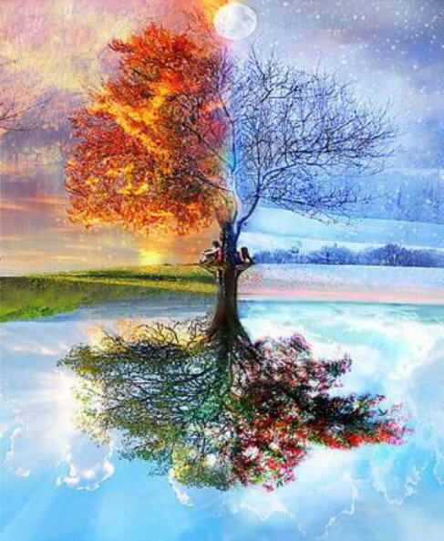 Maľovanie podľa čísiel Štyri ročné obdobia