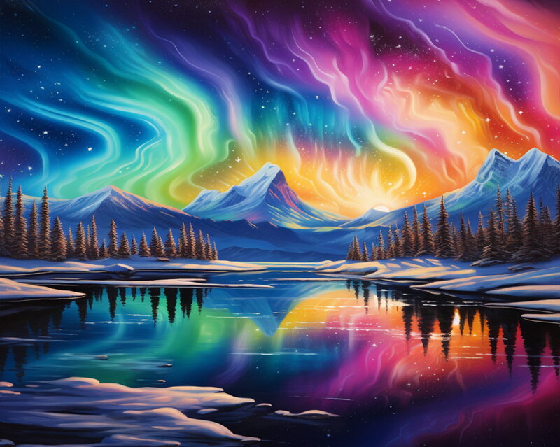 Diamantový obrázok Polárna žiara AM946