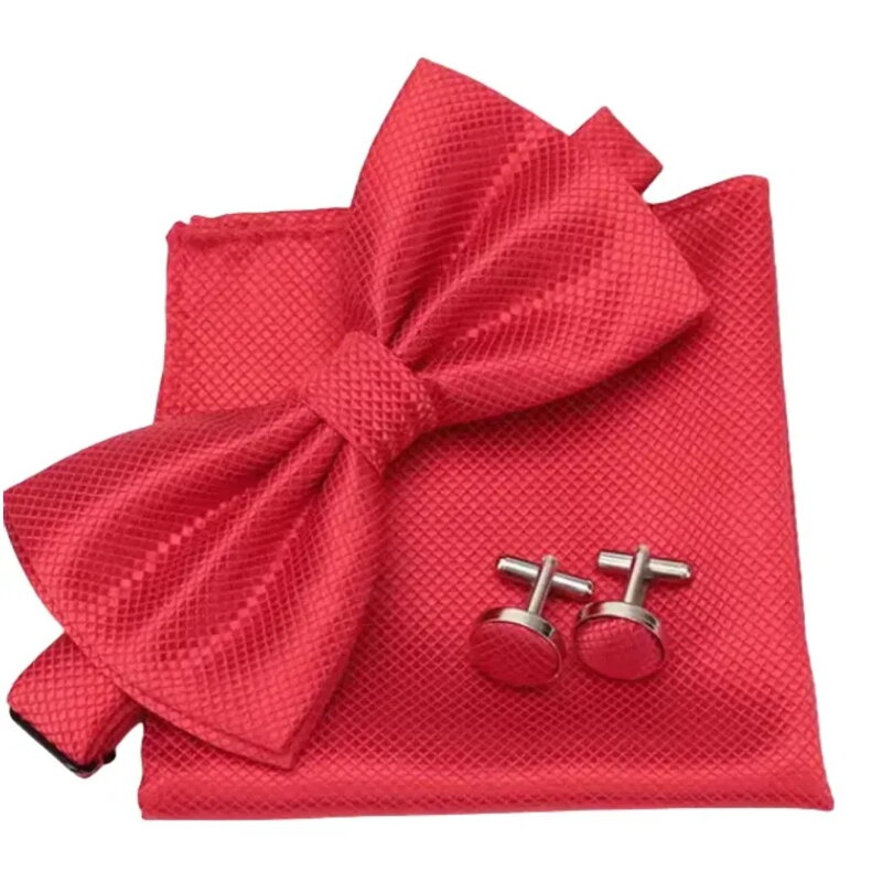 Súprava motýlik, vreckovka a manžetové gombíky 7209