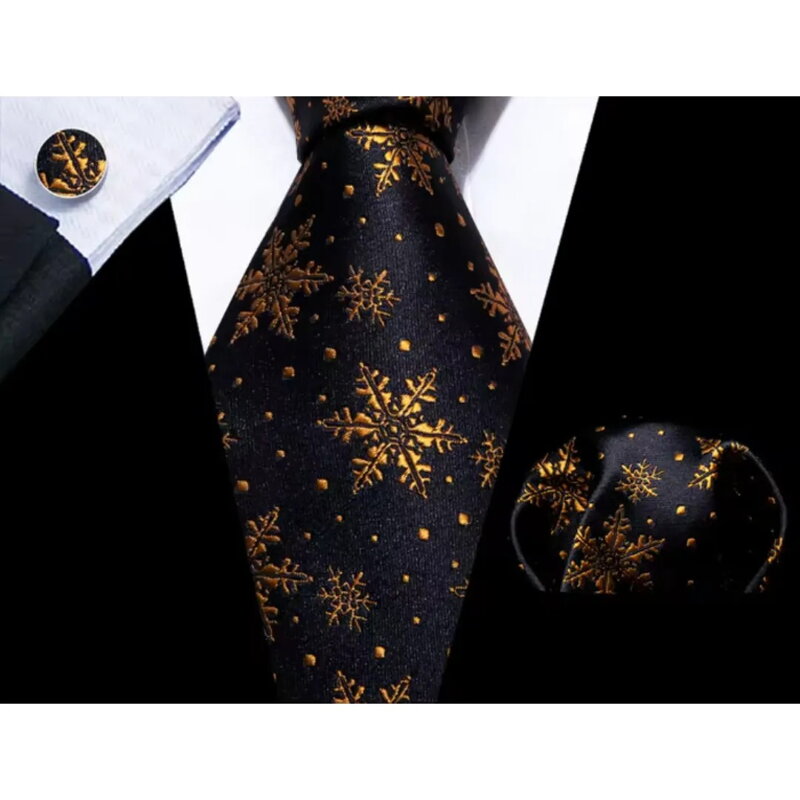 Vianočná súprava kravata, vreckovka a manžetové gombíky 