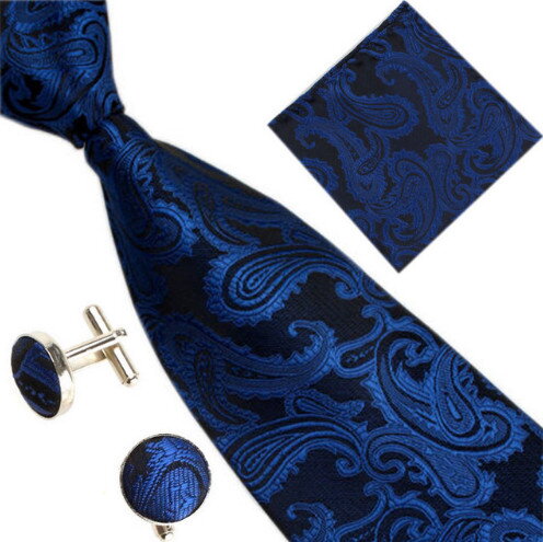 Darčeková sada kravata, vreckovka a manžetové gombíky AM202