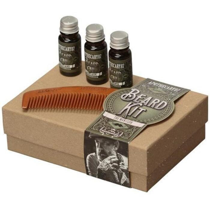 Apothecary87 3 x 10 ml Olej na bradu + Hrebeń pro muže darčeková sada