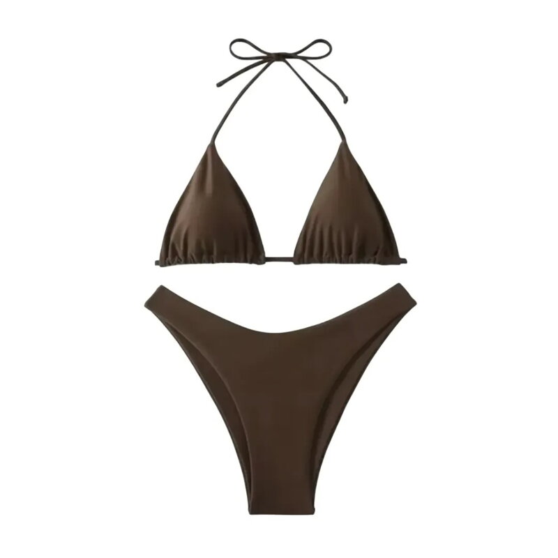 Elegantné hnedé dvojdielne bikiny 6602