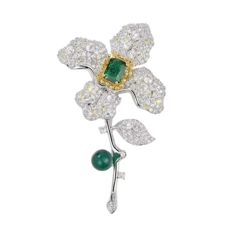Brošňa Flower AM618 green Brošňa Flower AM618 green