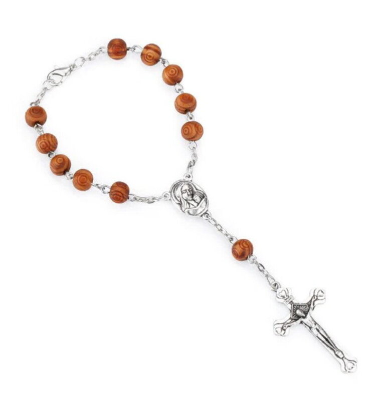 Náramok drevený ruženec Oliva 8138