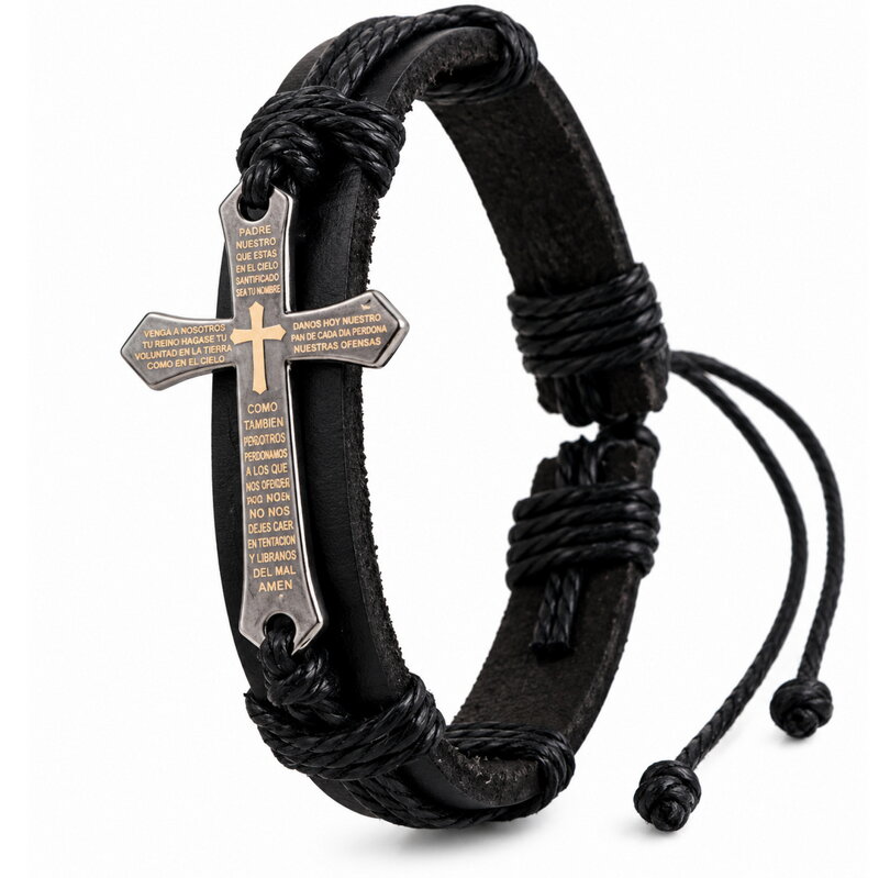 Kožený náramok Miranda Cross Black