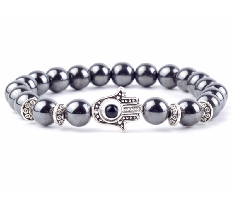 Náramok Hematit Hamsa