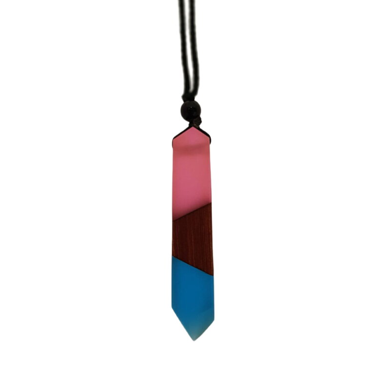 Prívesok Miranda Resin Wood ES175 Blue-Pink