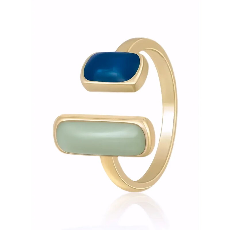 Prsteň Two Stones AM3081 Blue-Green