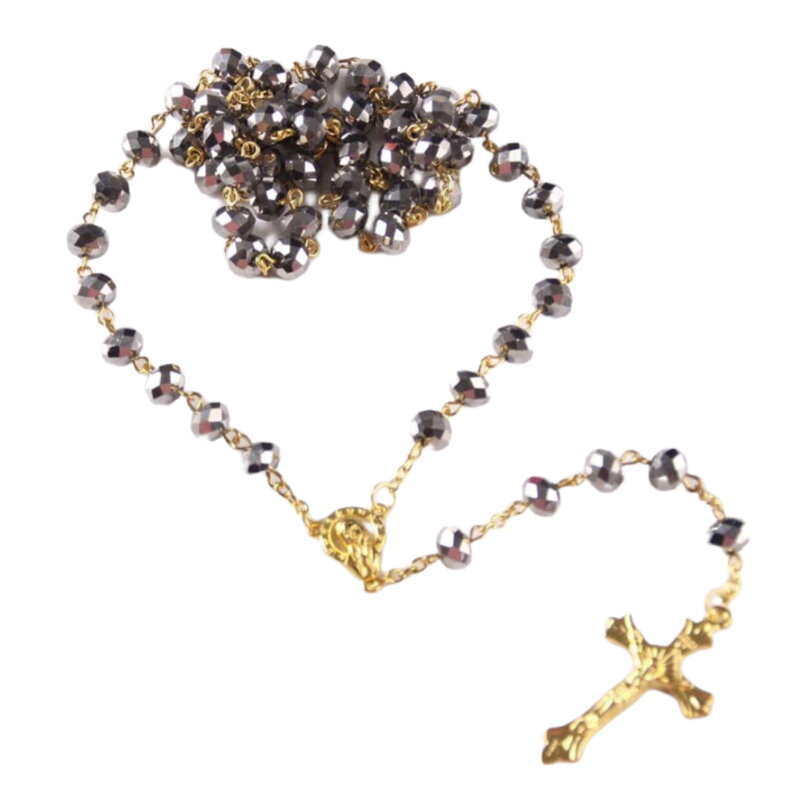 Sklenený ruženec Miranda Gray Crystal Sklenený ruženec Miranda Gray Crystal