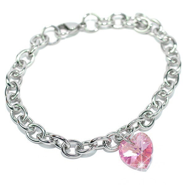 Silvego Oceľový náramok se Swarovski Elements LSW085B Light Rose Silvego Oceľový náramok se Swarovski Elements LSW085B Light Rose